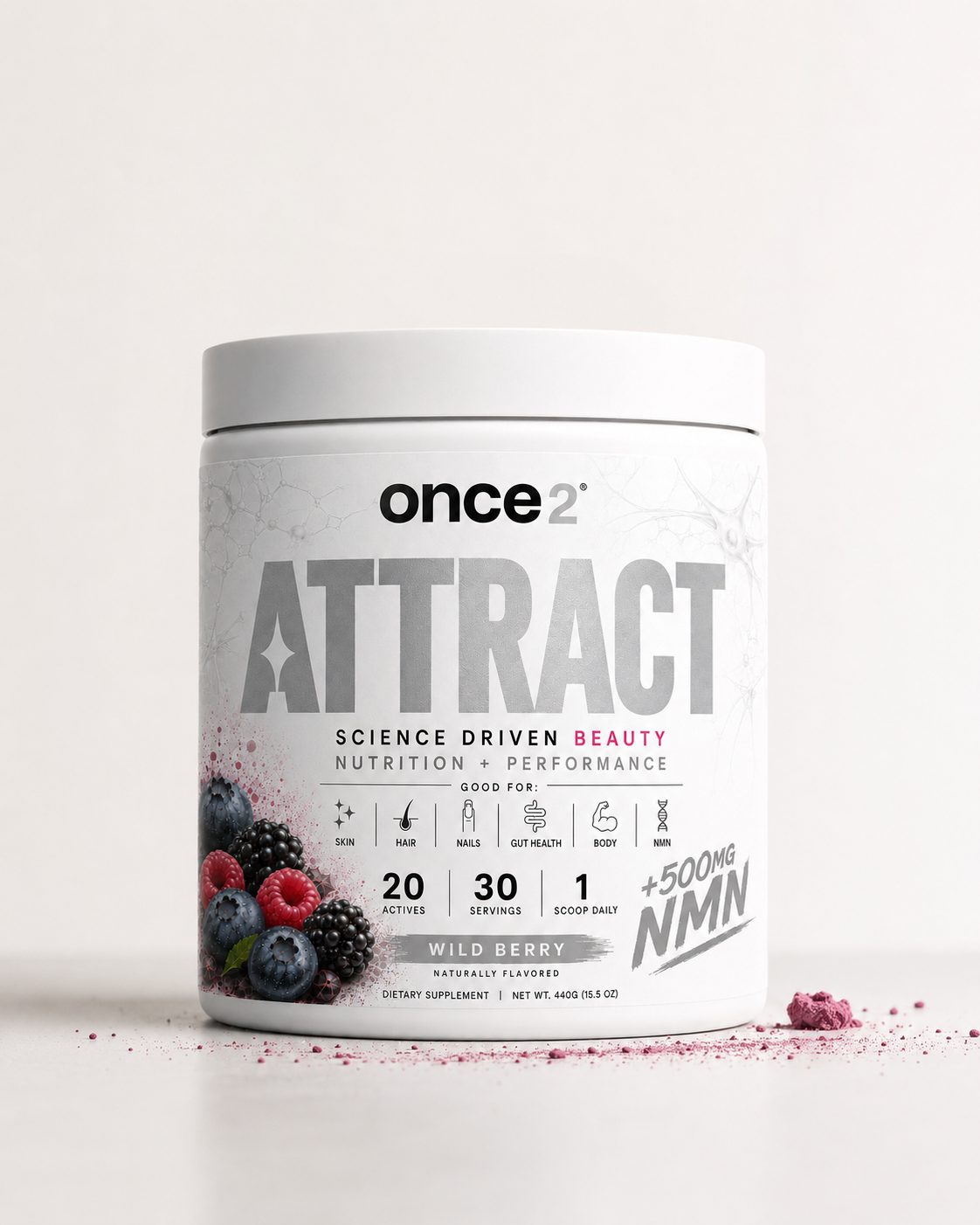 ATTRACT Wild Berry tub — 440 g, 30 servings